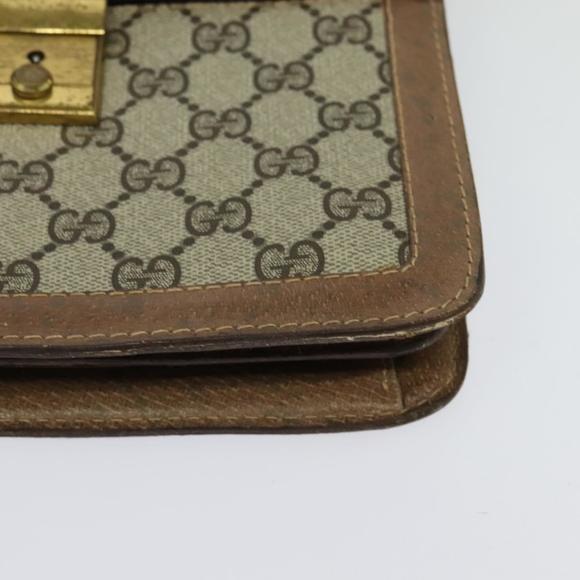 GUCCI GG Supreme Web Sherry Line Shoulder Bag PVC Beige Gold Auth BA3119 - Picture 11 of 16